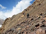 10 Traversing Loose Rocks On The Hill Above The Gasherbrum North Glacier In China